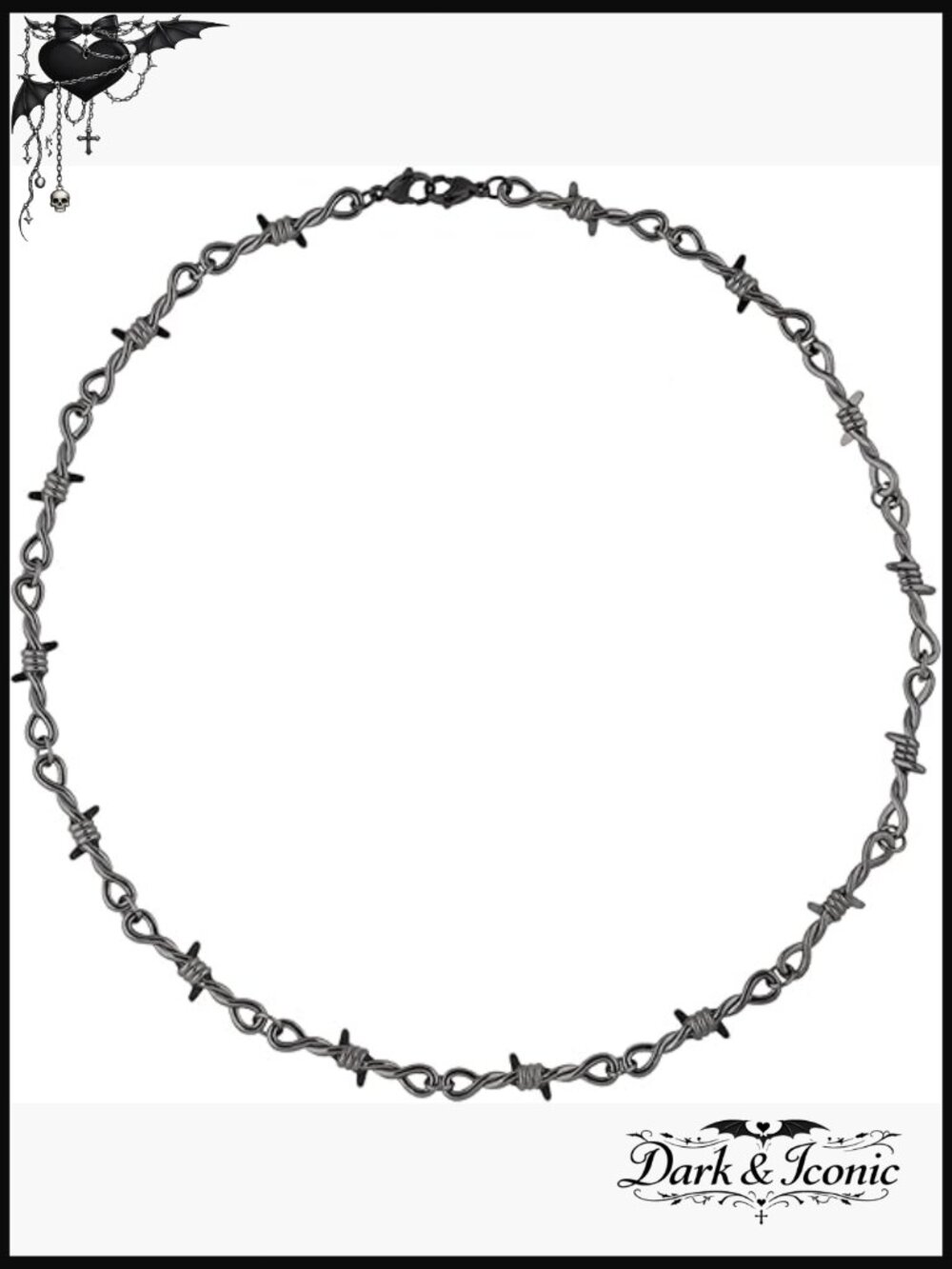 Barbed Wire Chain Necklace Gothic Punk Grunge Jewelry